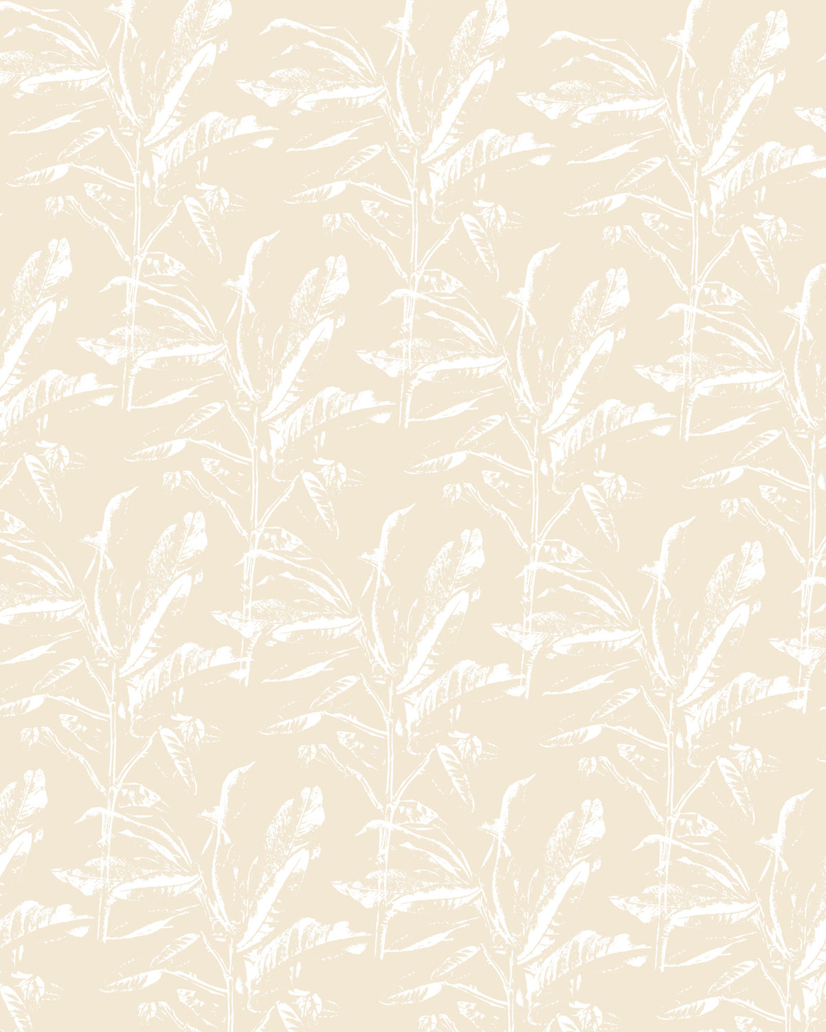 Light yellow botanical Wall Mural in your room — zoomed