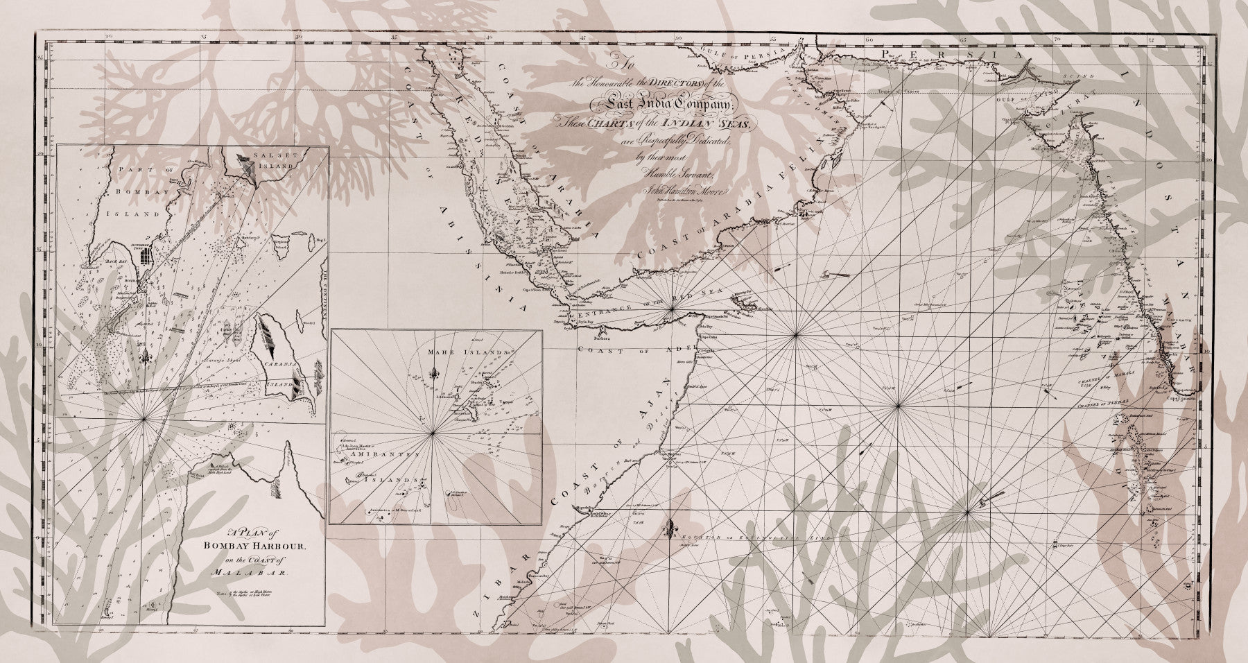 East India Trading Chart Coastal Adventure Wall Mural