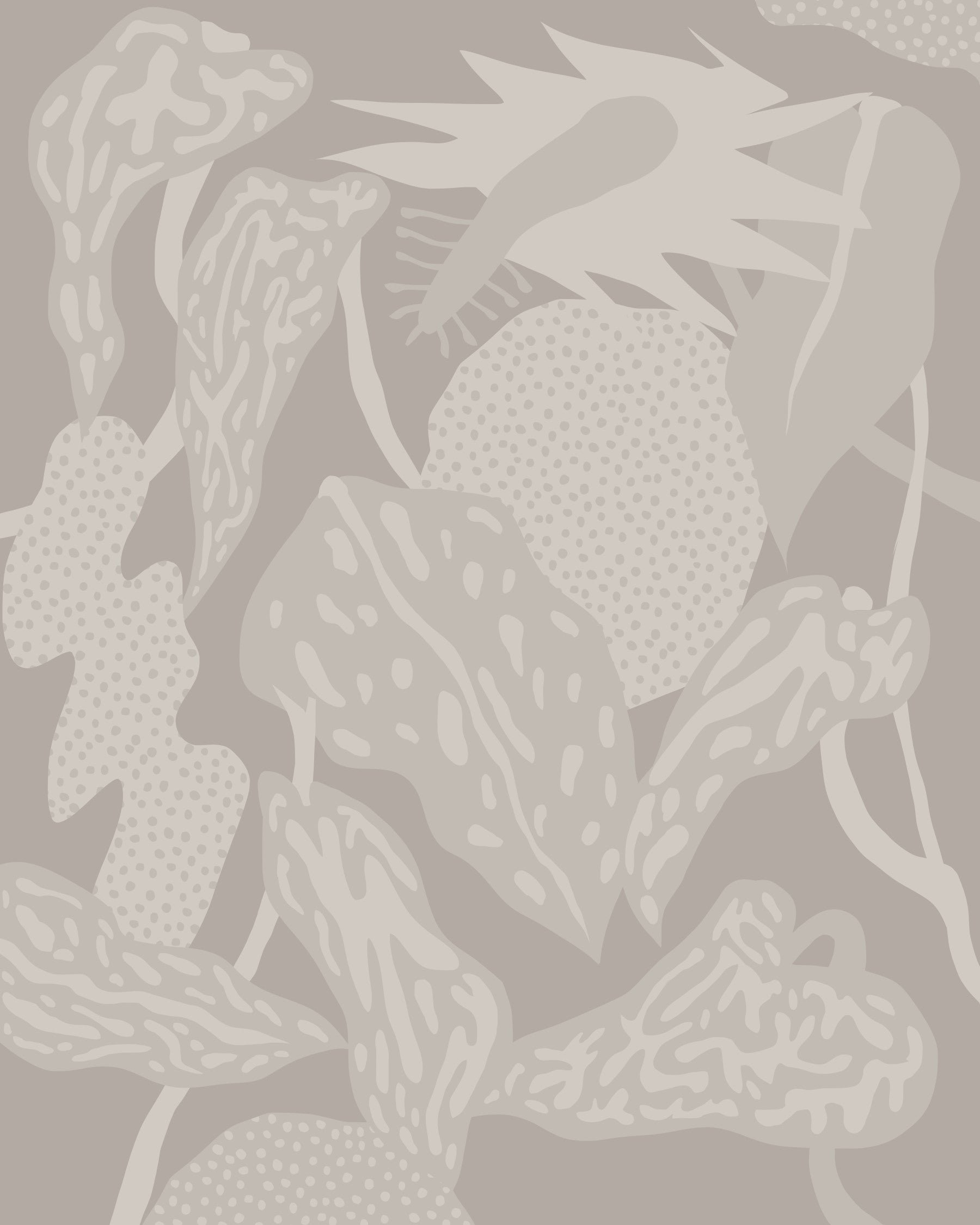 Subtle Foliage Reverie Wall Mural in your room — zoomed