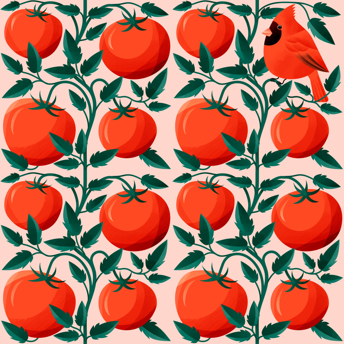 Tomatoes and a Cardinal Bird Wallpaper⁠ in your room
