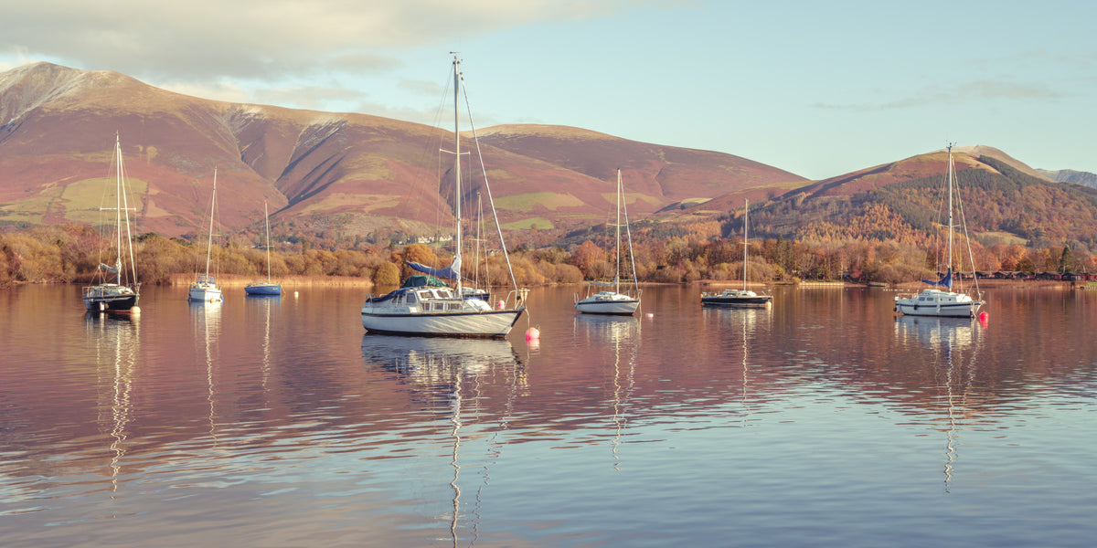 Sail Boats in Lake Wall Mural in your room