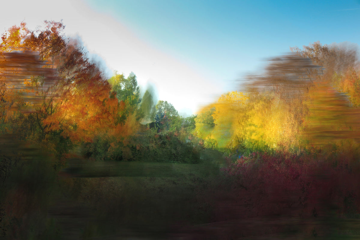 Autumn Serenity Blurred Landscape Art Print Wall Mural in your room — zoomed