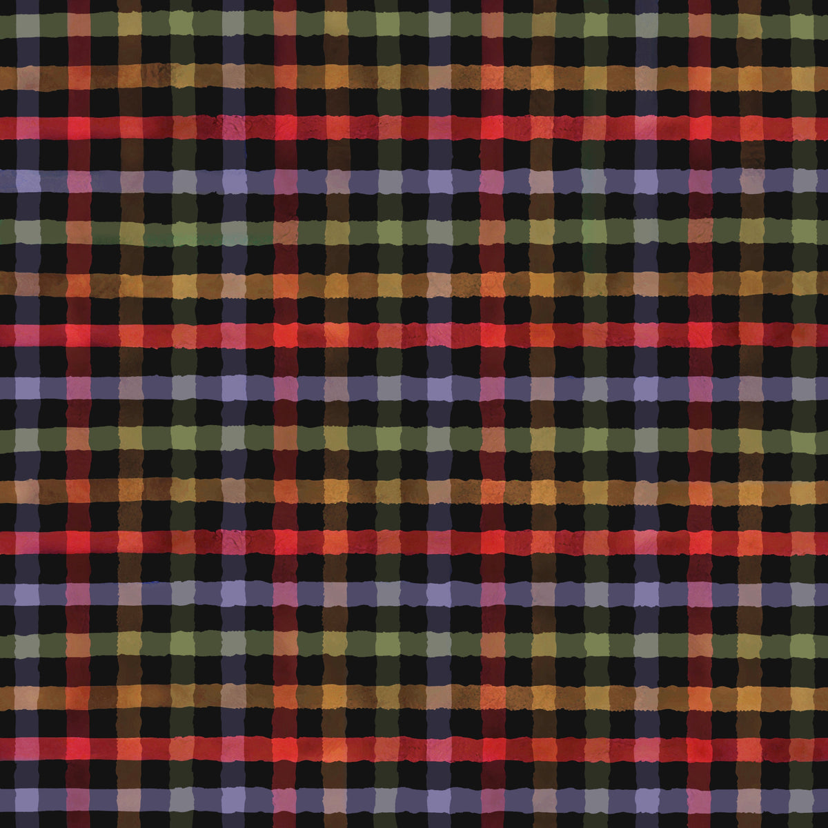 Muted Earthy Checkered Dark Academia Watercolor Gingham Plaid Wallpaper⁠ in your room