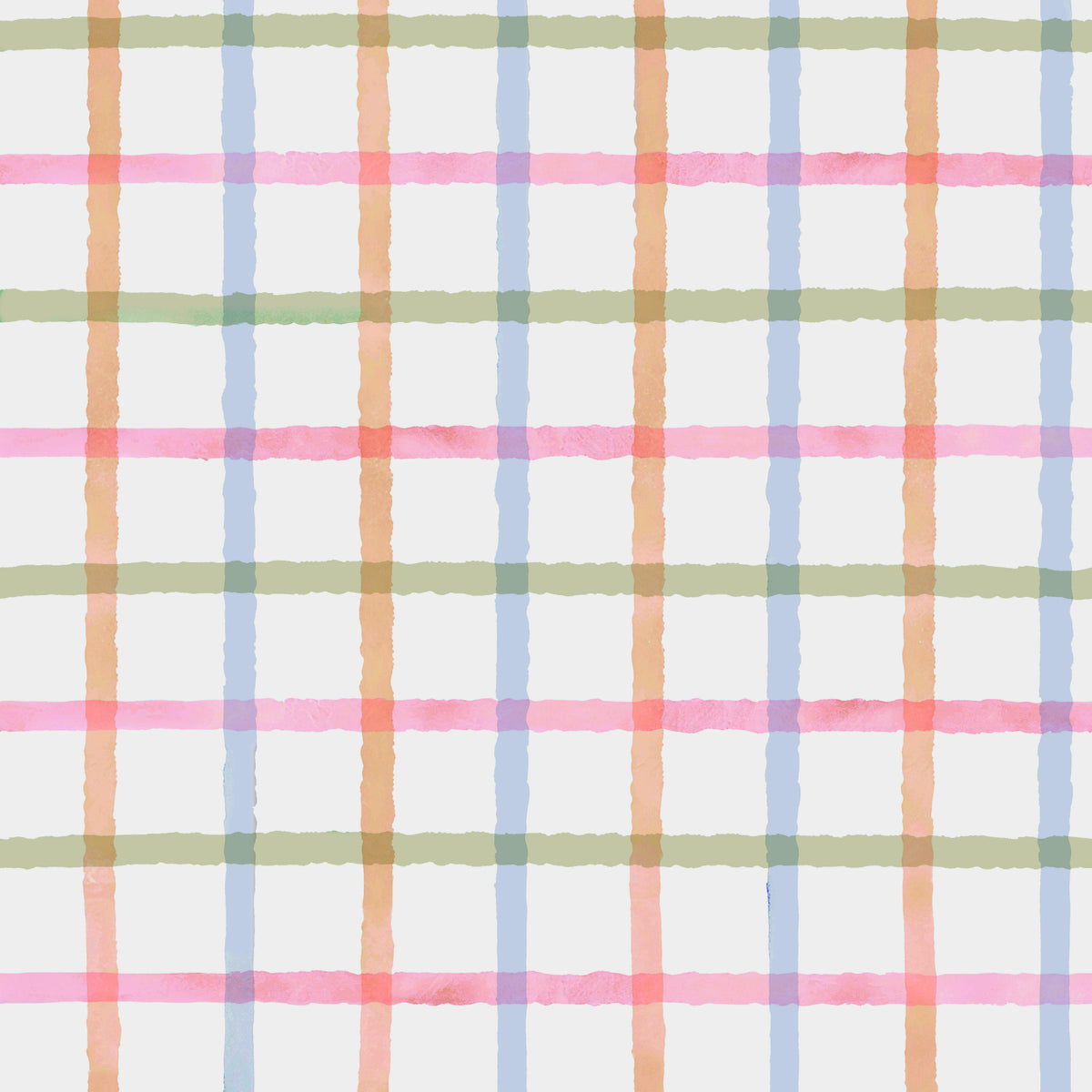 Hand-Painted Watercolor Rainbow Plaid Wallpaper⁠ in your room