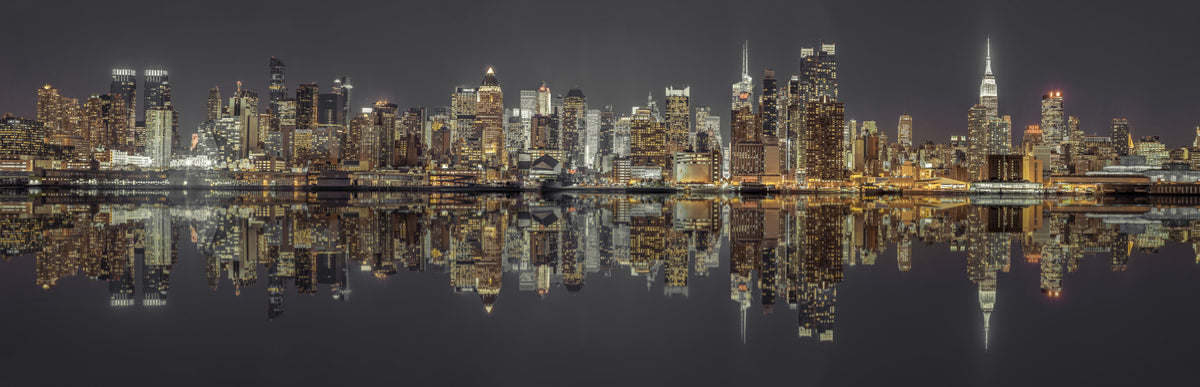 Reflections of the City Wall Mural in your room — zoomed