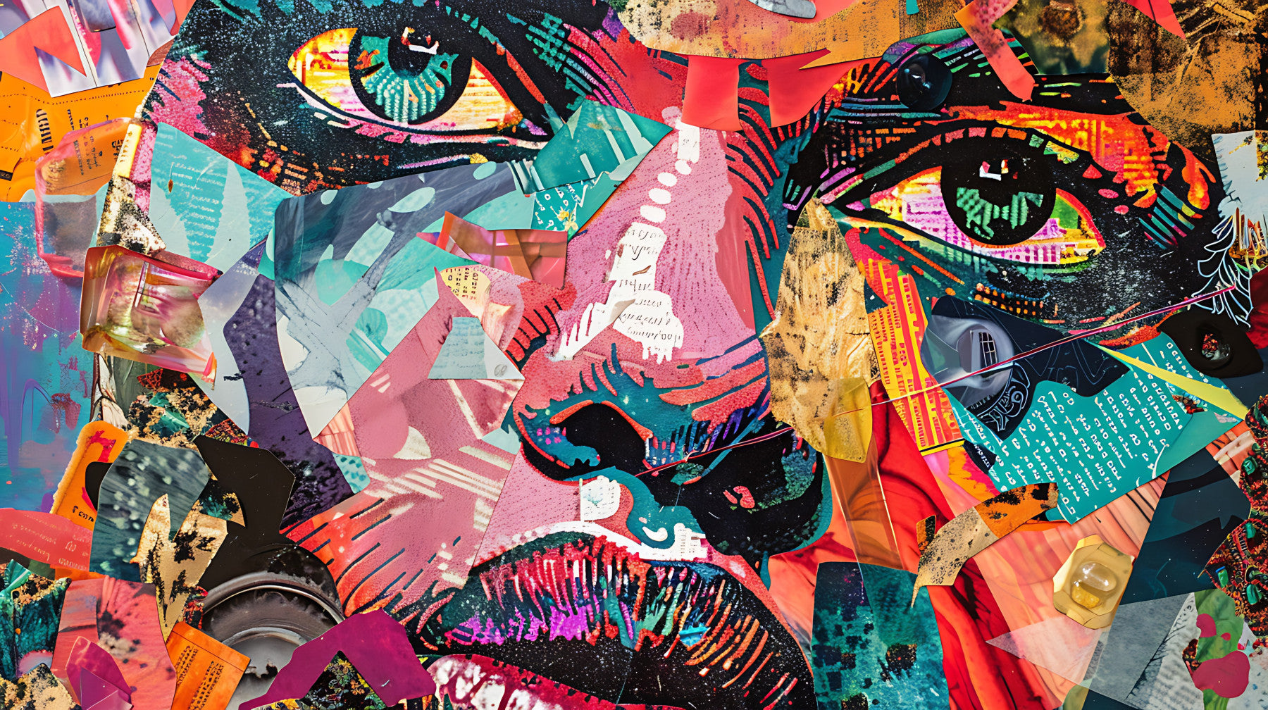 Kaleidoscope Face Wall Mural in your room — zoomed