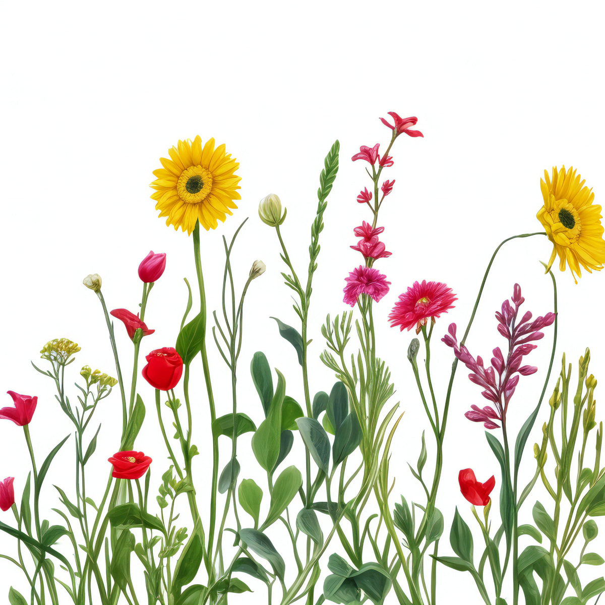 Wildflower Meadow Wall Mural in your room — zoomed