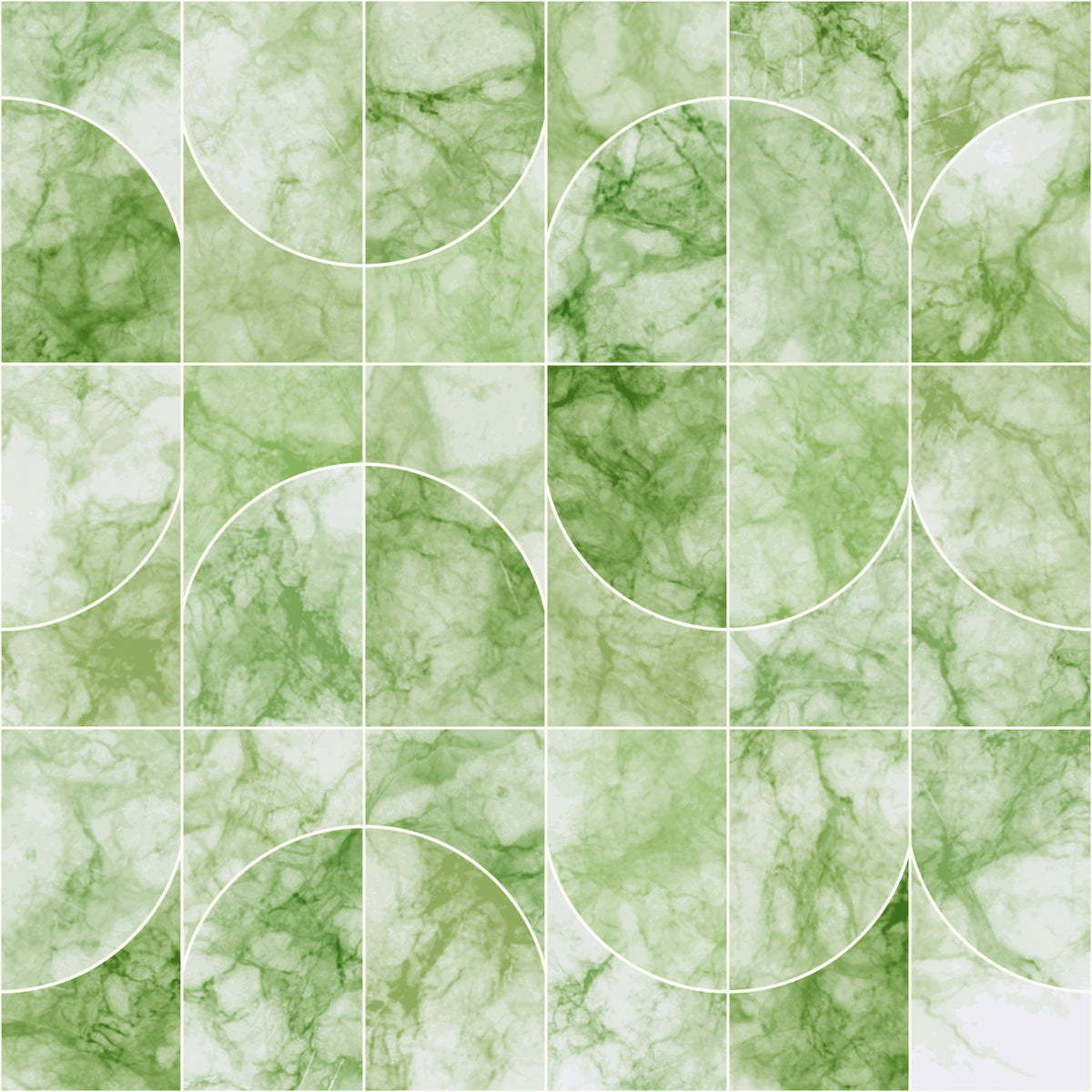Marbled Geo Tiles Greenish Wallpaper⁠ in your room