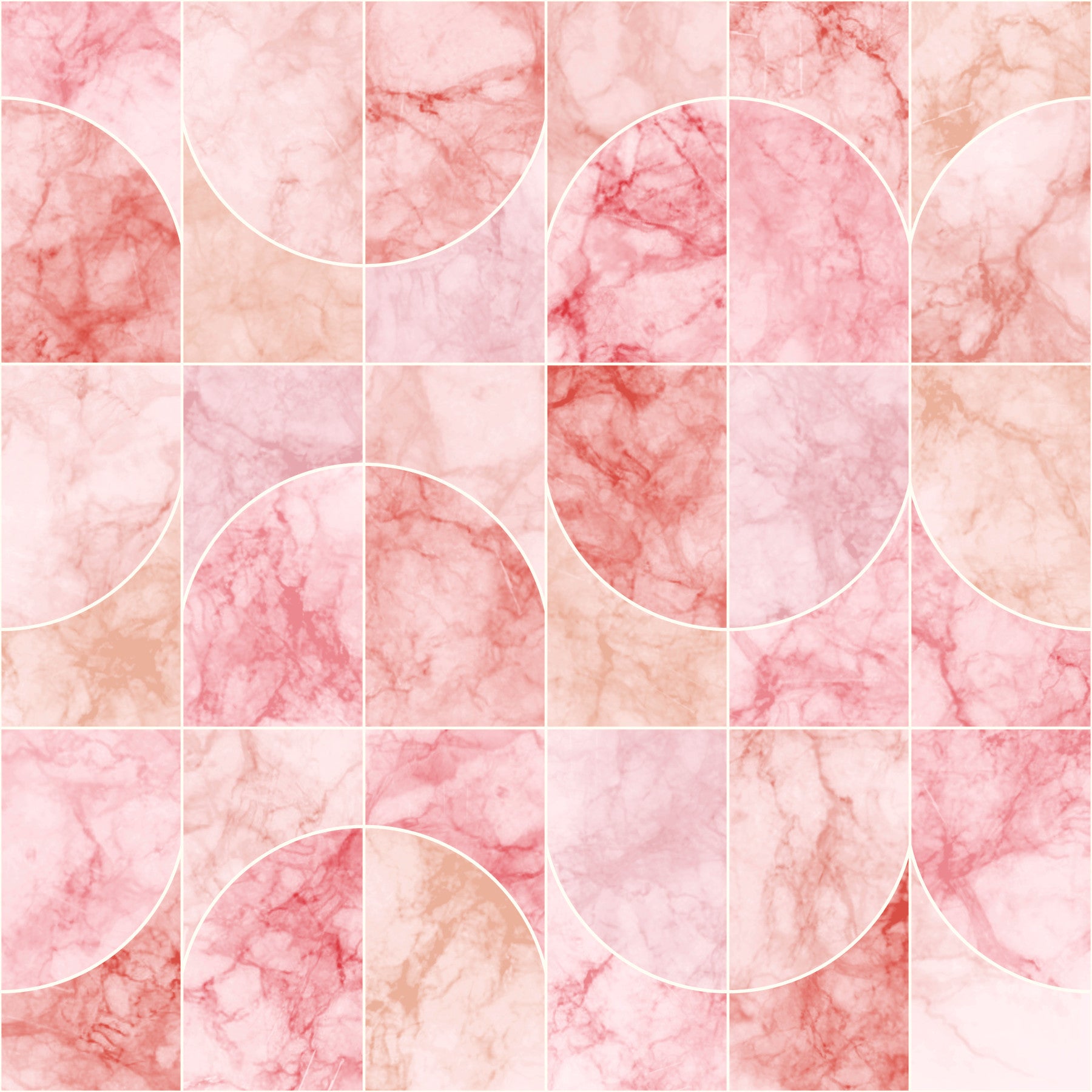 Marbled Geo Tiles Reddish Wallpaper⁠