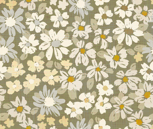 Painterly cottage chic spring florals Wallpaper⁠