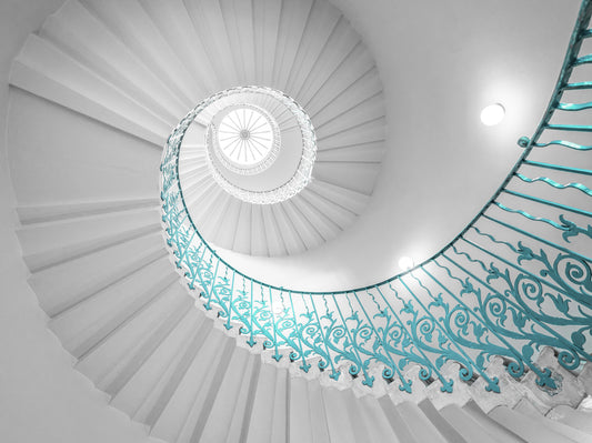 Teal Staircase Symphony Wall Mural