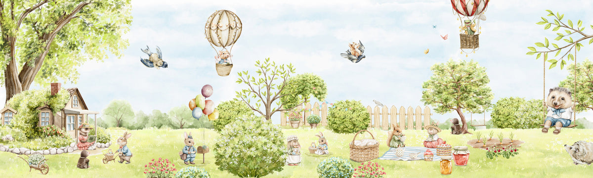 Woodland Friends Adventure Wall Mural in your room — zoomed