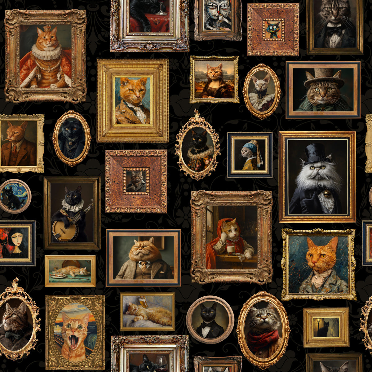 Purr-traits Feline Art Gallery Wallpaper⁠ in your room