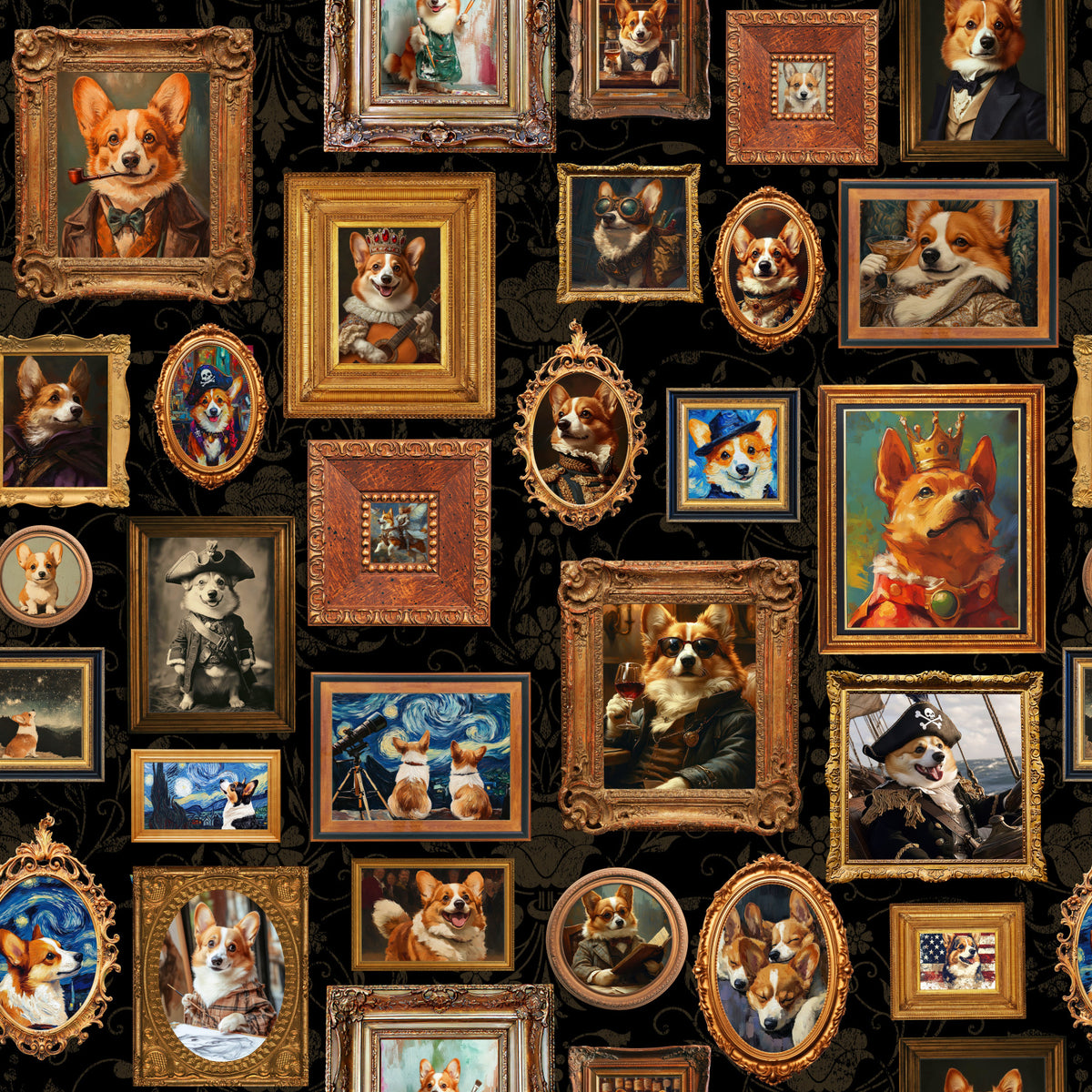 Regal Corgis Gallery Wallpaper⁠ in your room — zoomed