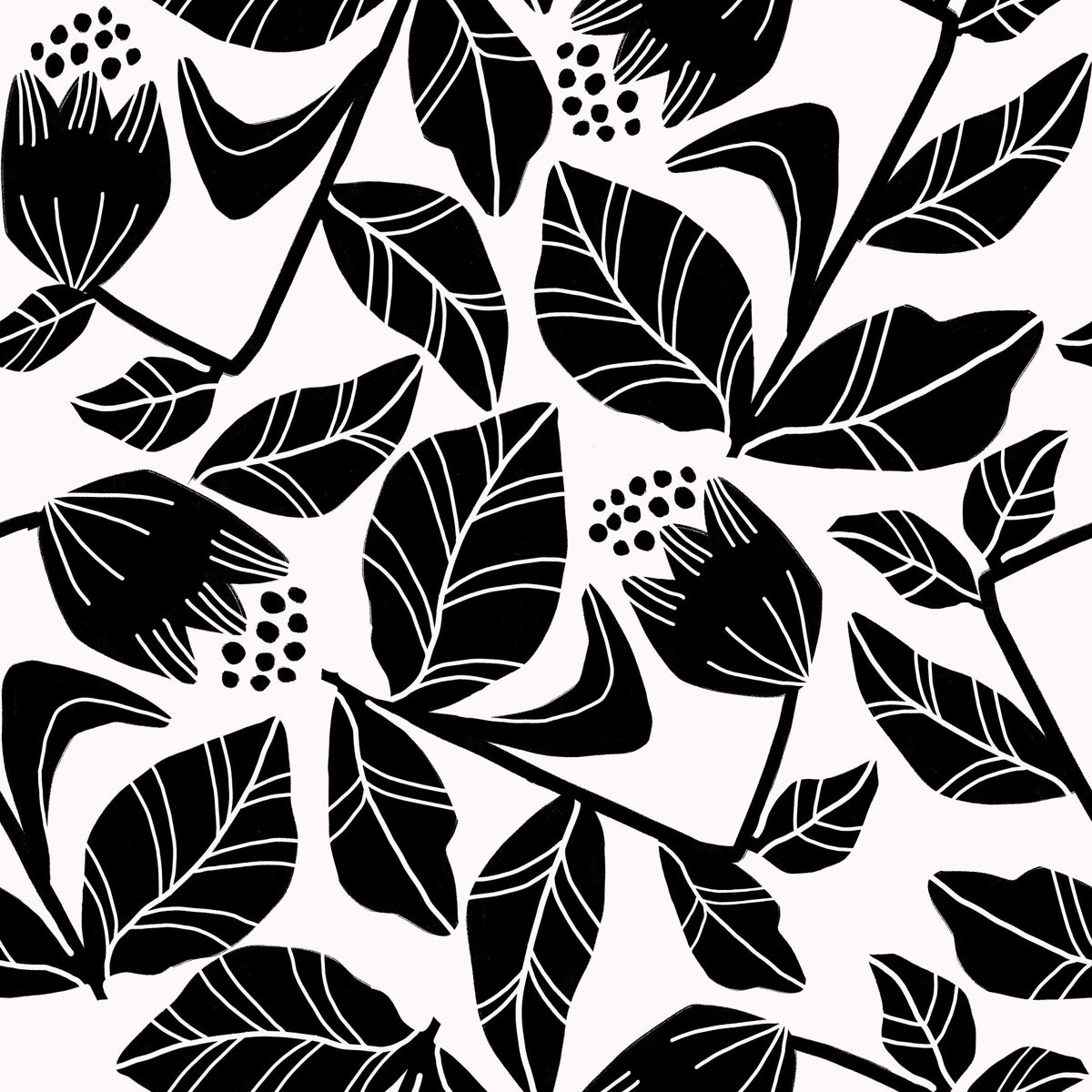 Ink Floral Wallpaper⁠ in your room — zoomed
