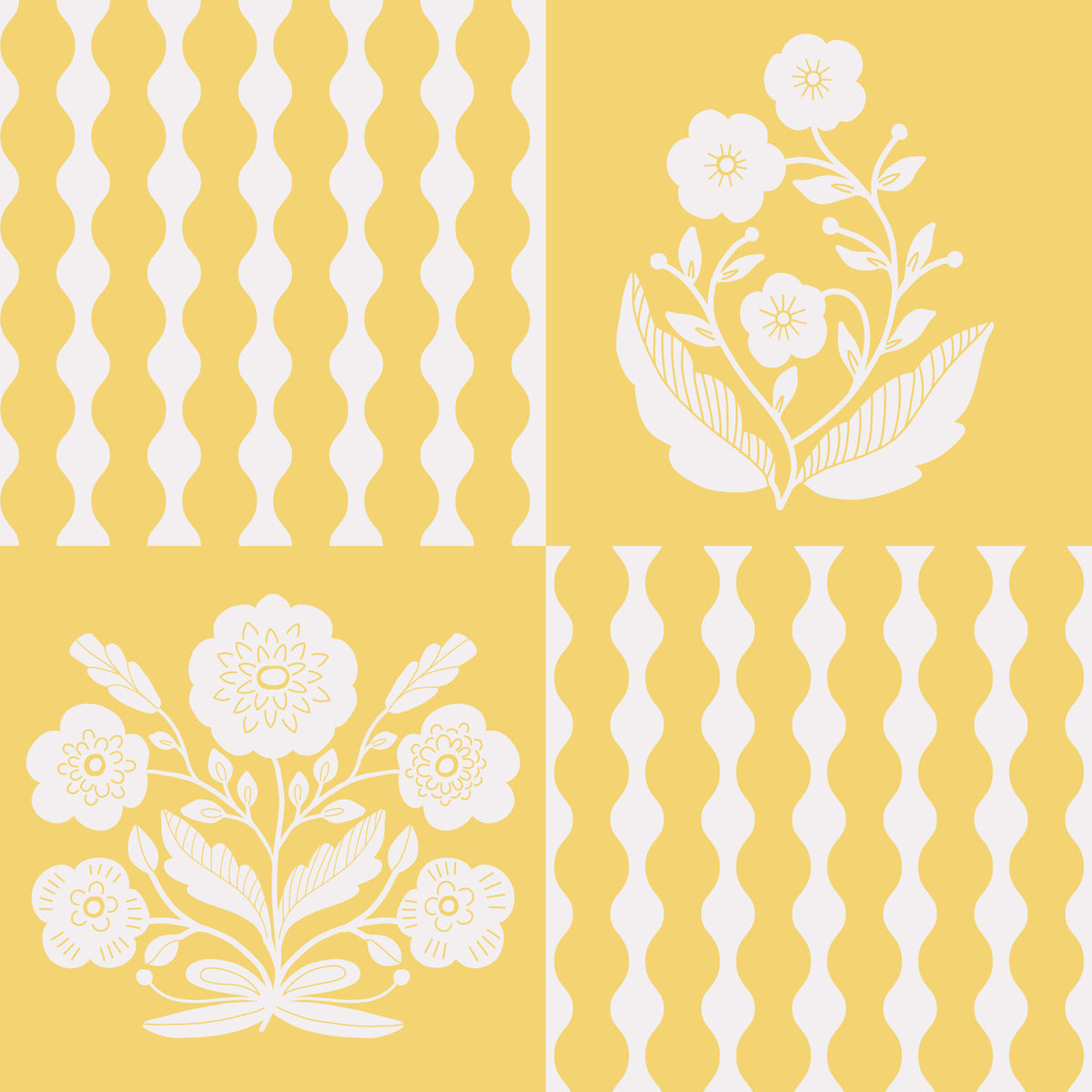 Retro Golden Bloom Wallpaper⁠ in your room