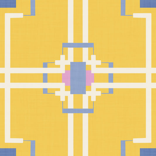 Geometric Symmetry in Sunshine yellow Wallpaper⁠