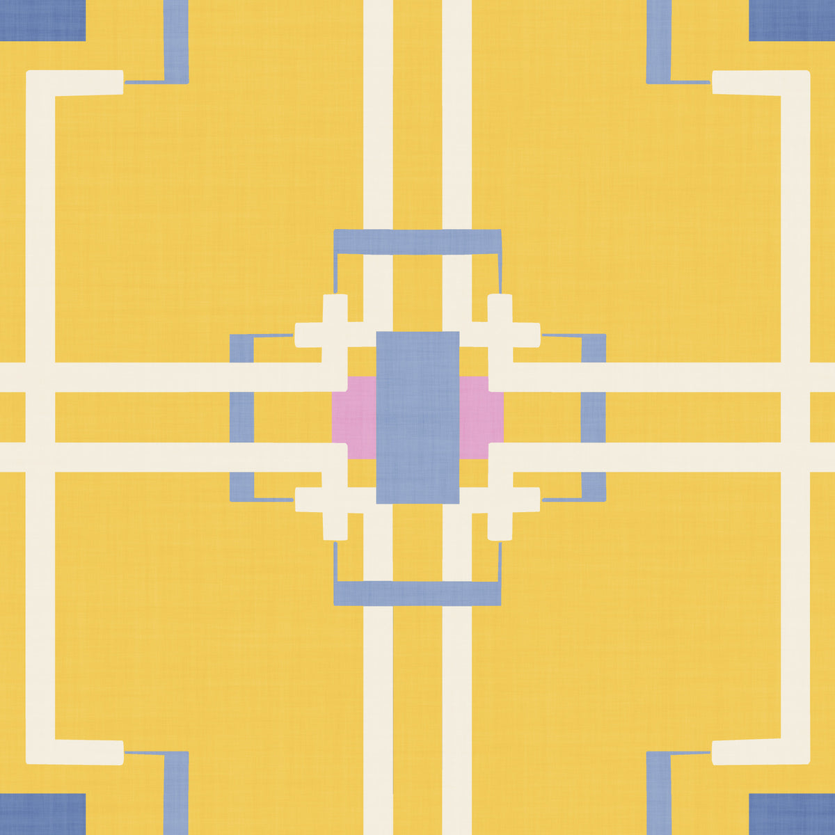 Geometric Symmetry in Sunshine yellow Wallpaper⁠ in your room — zoomed