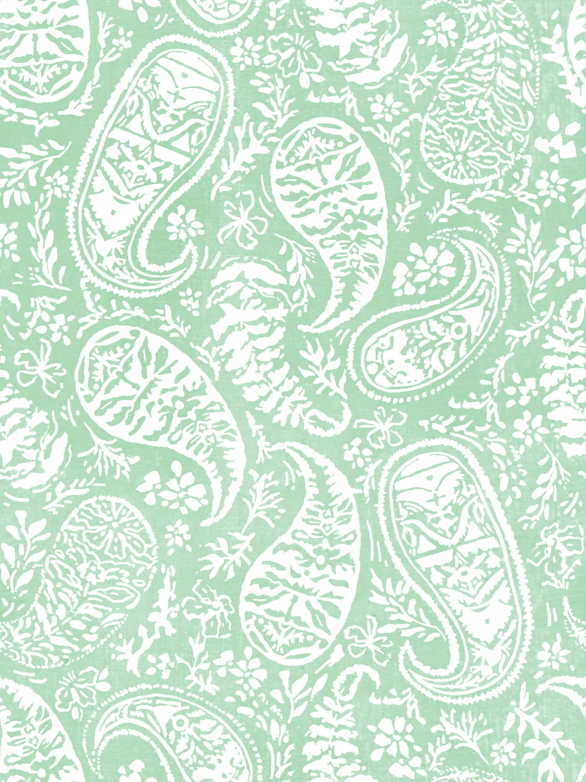 Mint Floral Paisley Wallpaper⁠ in your room — zoomed