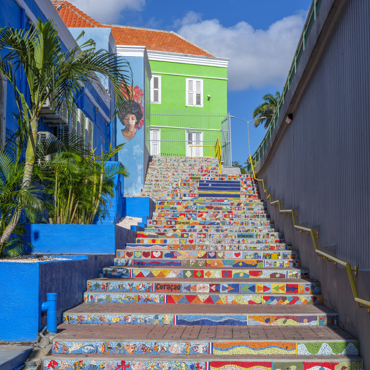 Mosaic Steps Curaçao Charm Wall Mural in your room