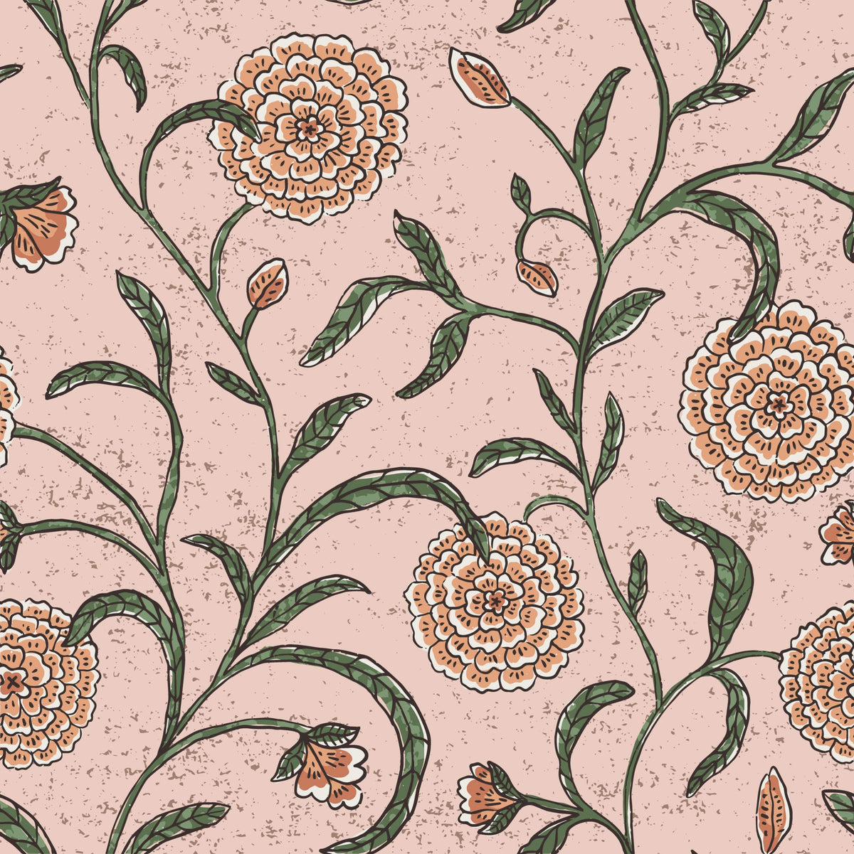 Vintage Blossom Trail Wallpaper⁠ in your room — zoomed