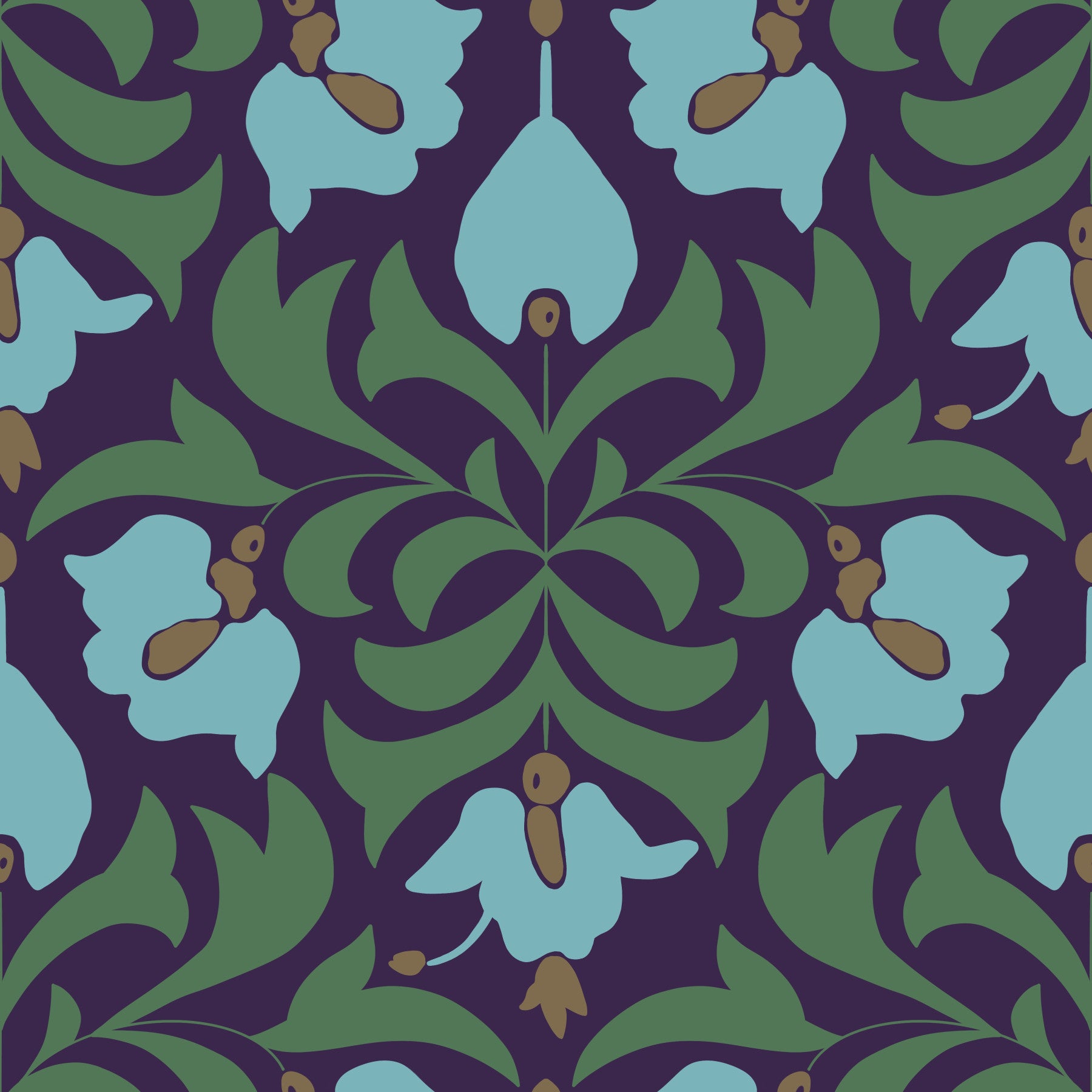Orbisca - Art Nouveau Flora Wallpaper⁠