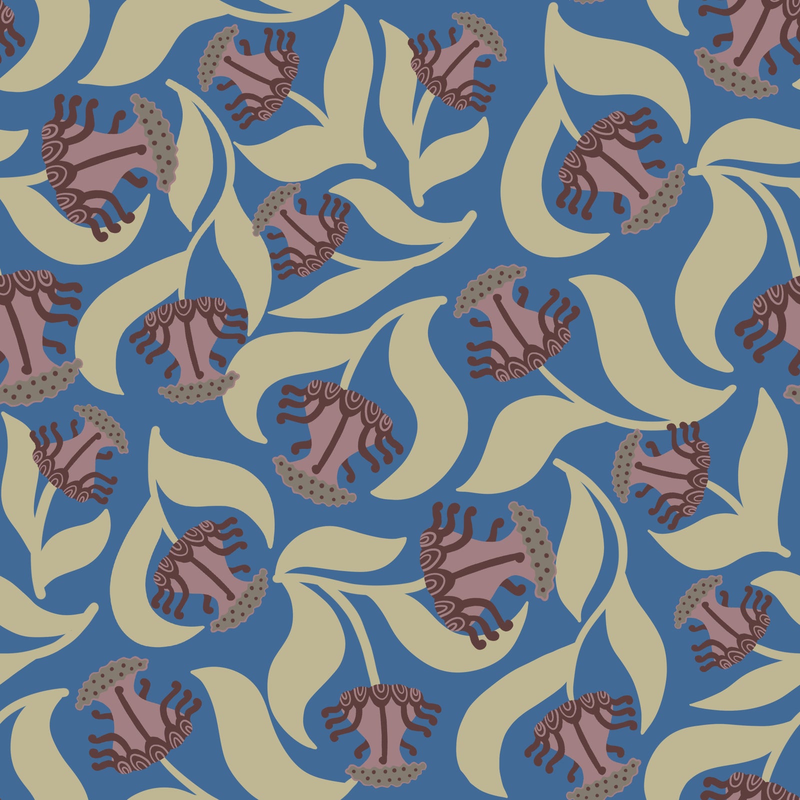 Velora - Stylized Flora Wallpaper⁠ in your room