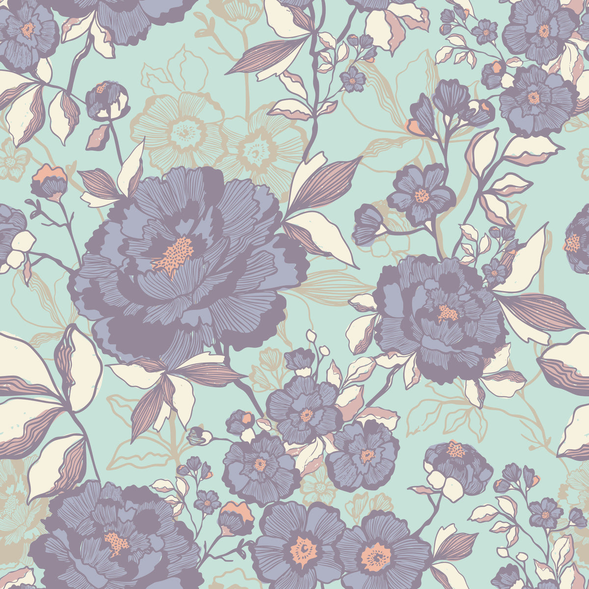 Serene Floral Etch Wallpaper⁠ in your room