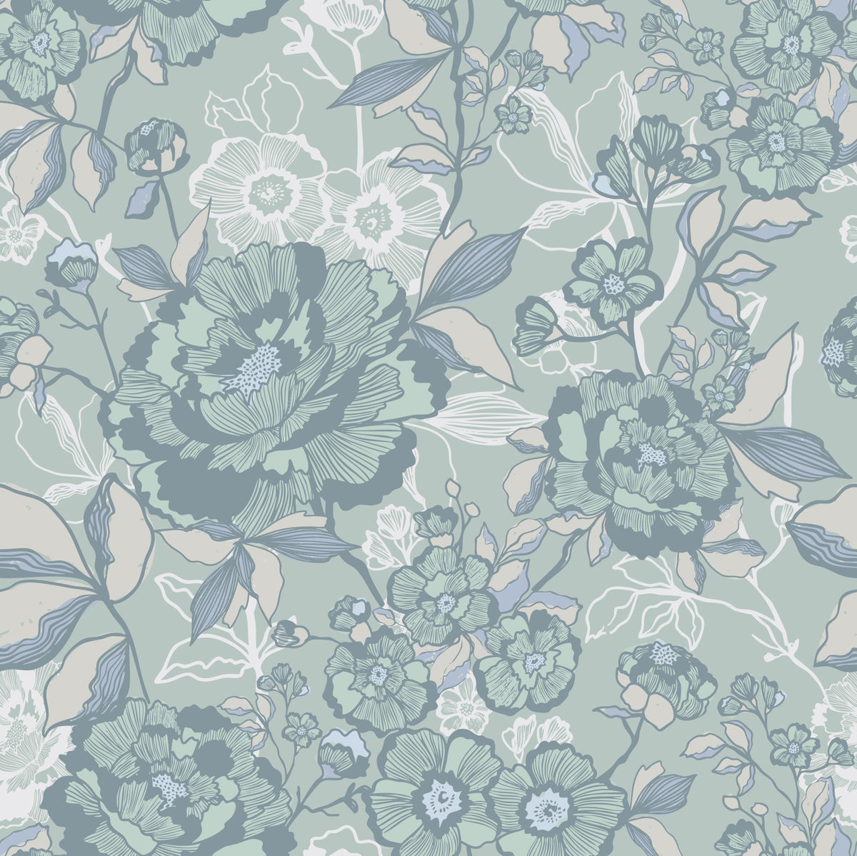 Bloom Linework Wallpaper⁠ in your room