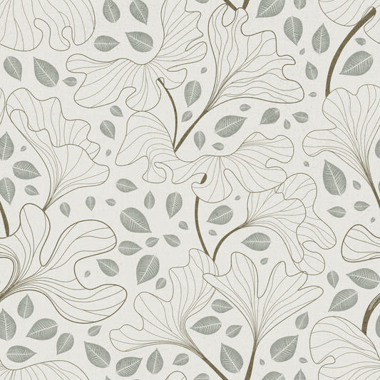 Timeless Ginkgo Garden Soft Blue Wallpaper⁠