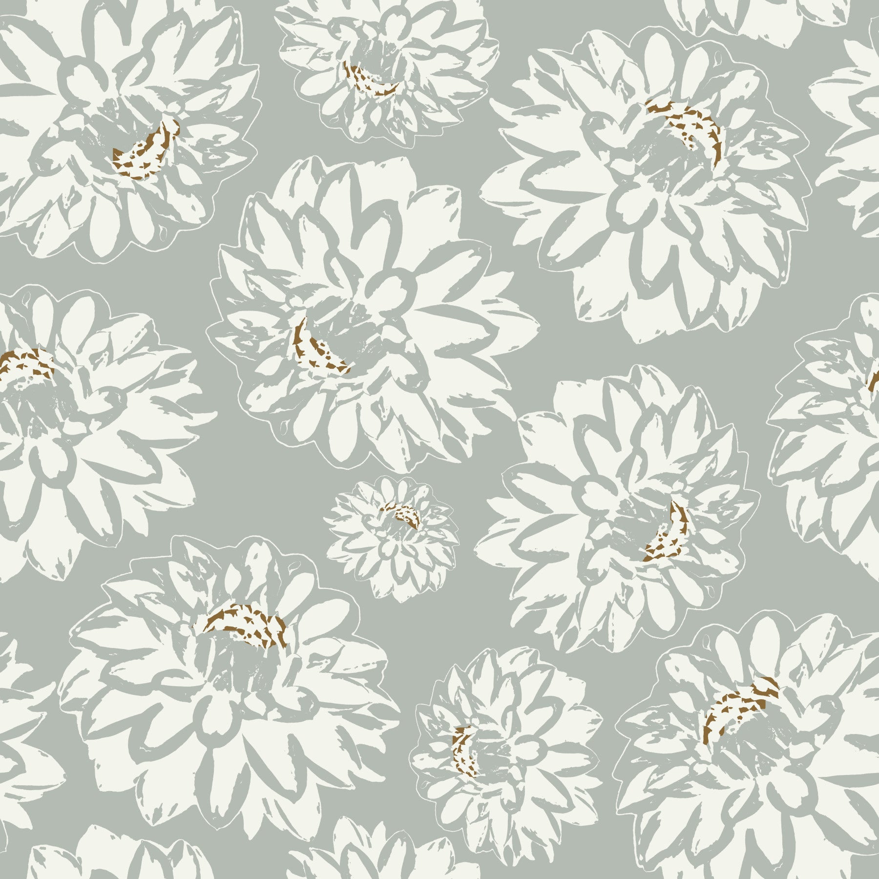 Dahlias Soft Blue Wallpaper⁠