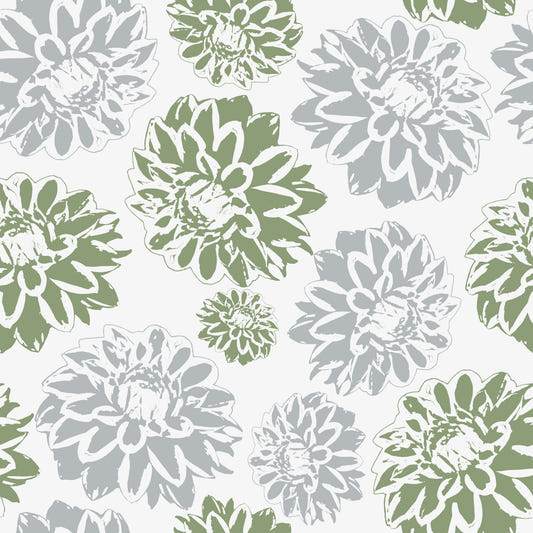Dhalias green and blue Wallpaper⁠