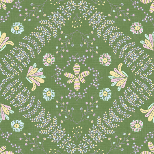 Bloom Tapestry Olive Green Wallpaper⁠