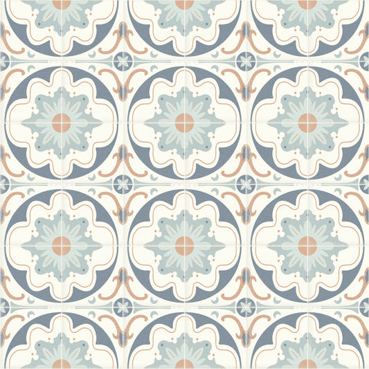 Aged Cement Tile Backsplashes - Navy Wallpaper⁠