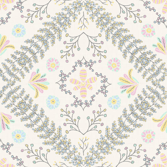 Bloom Tapestry White Wallpaper⁠