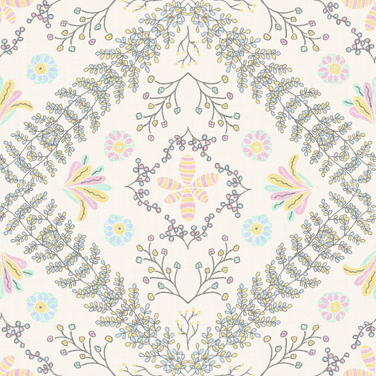 Bloom Tapestry White Wallpaper⁠