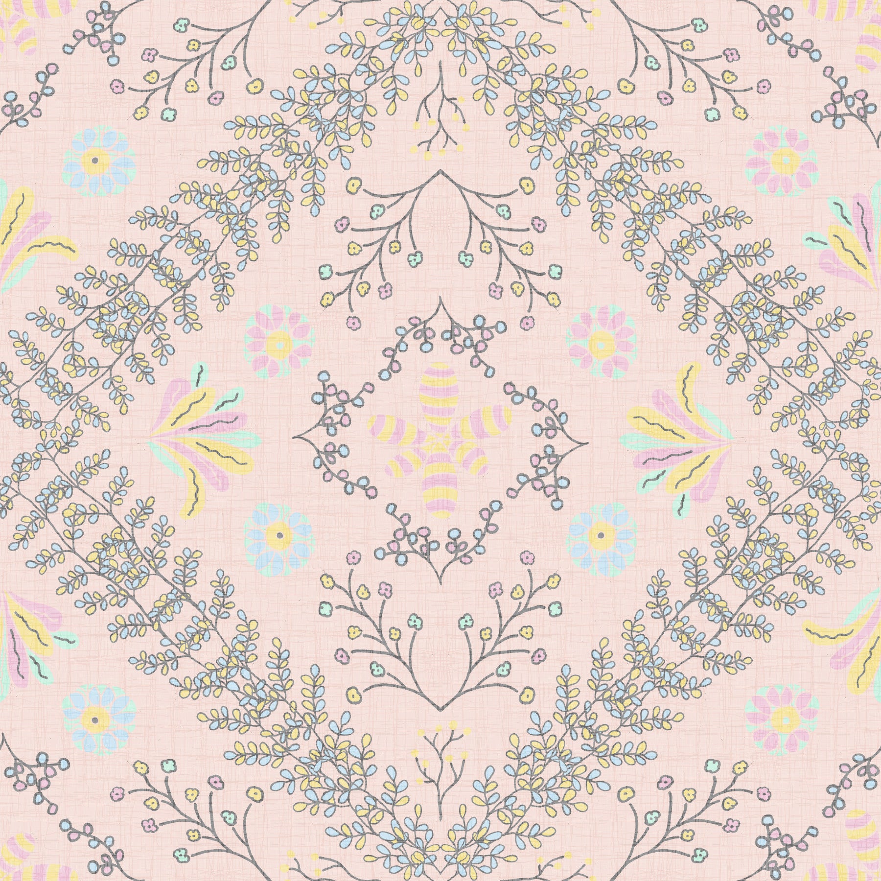 Bloom Tapestry Pink Wallpaper⁠