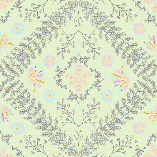 Bloom Tapestry Sage Green Wallpaper⁠