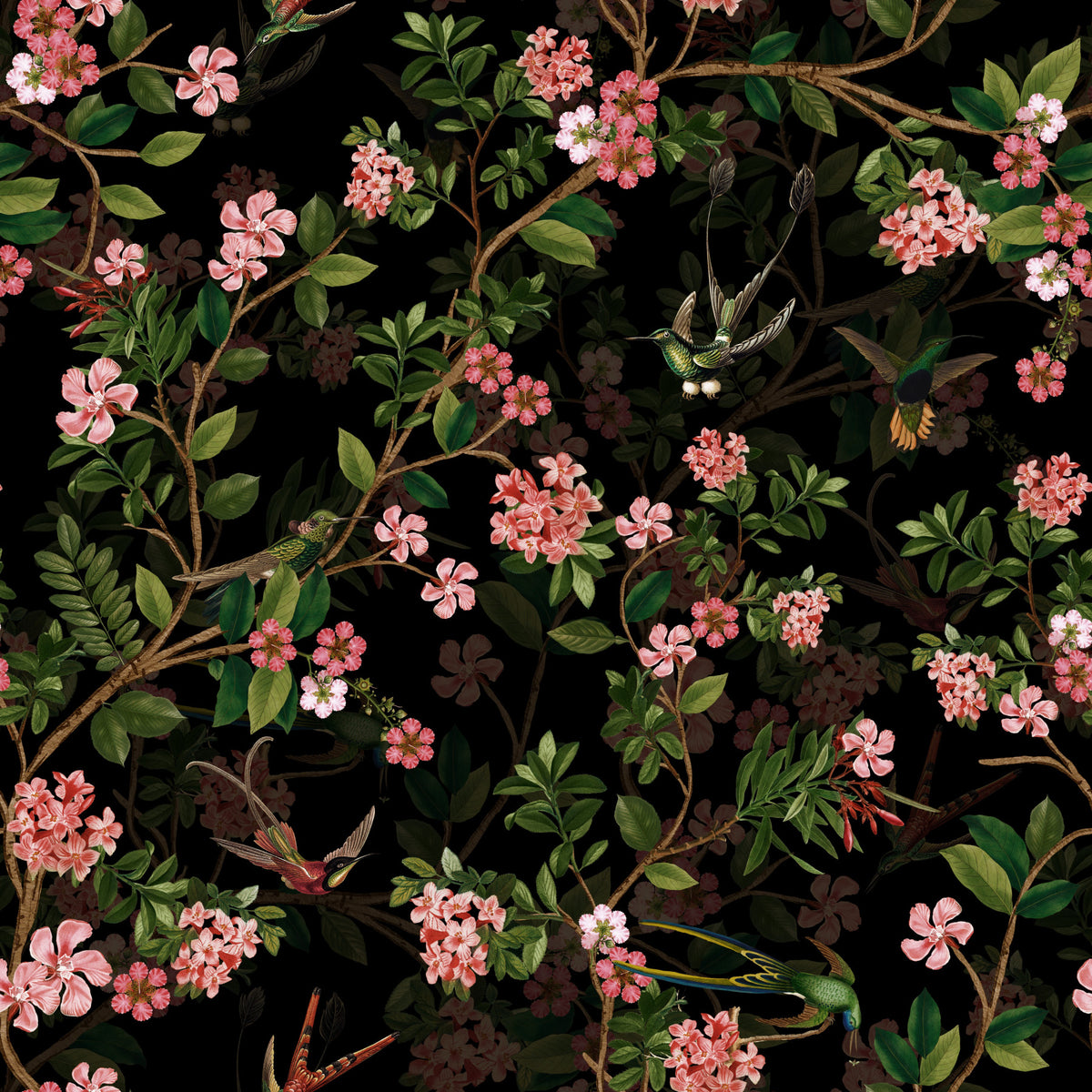 Vintage Midnight Whispers of the Tropics Wallpaper⁠ in your room — zoomed