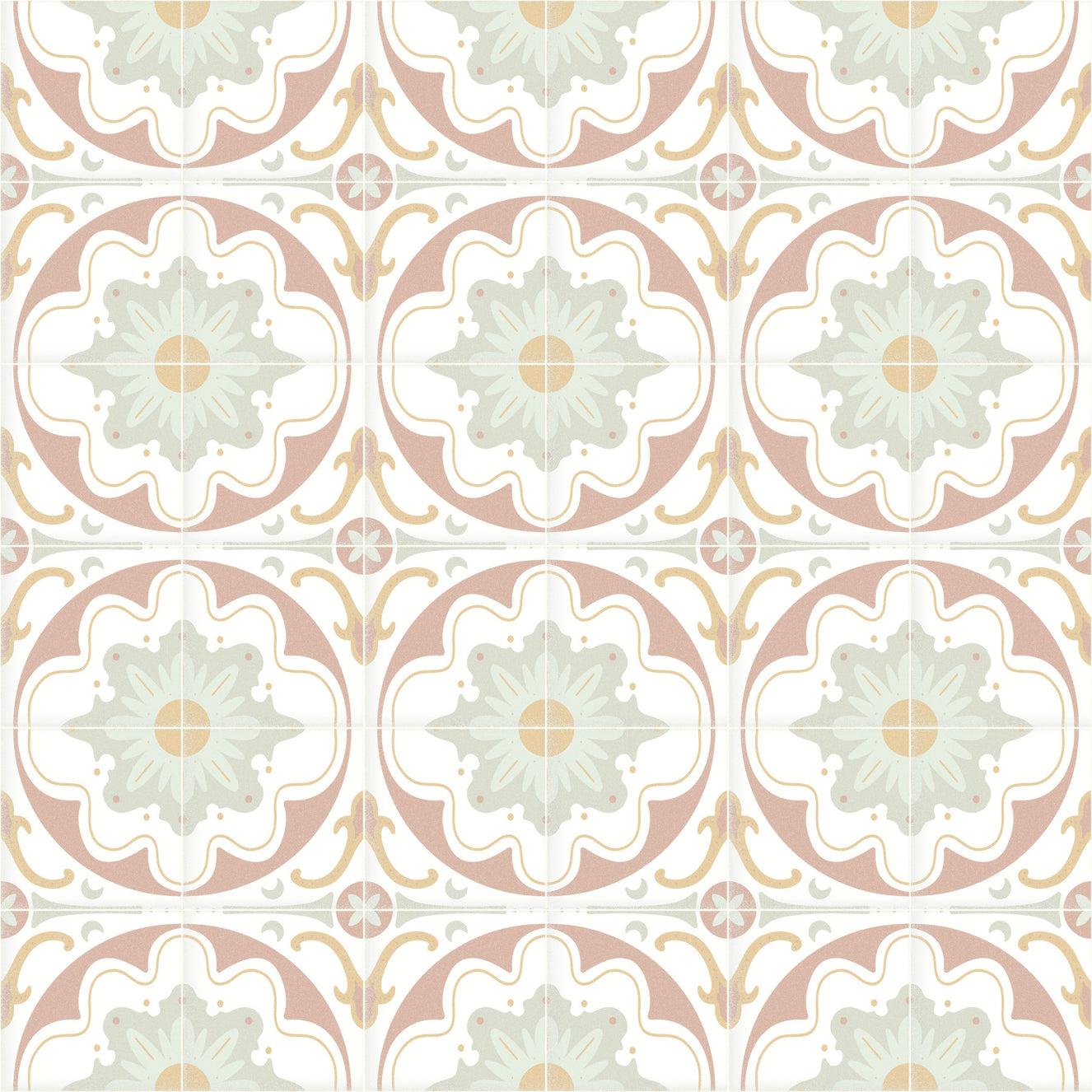 Aged Cement Tile Backsplashes - Powder Wallpaper⁠