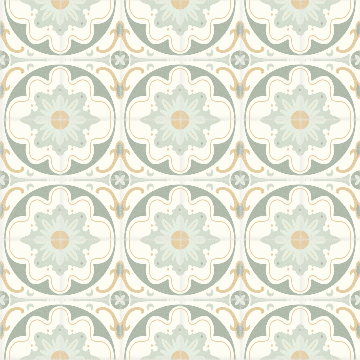 Aged Cement Tile Backsplashes - Sage Wallpaper⁠ in your room — zoomed