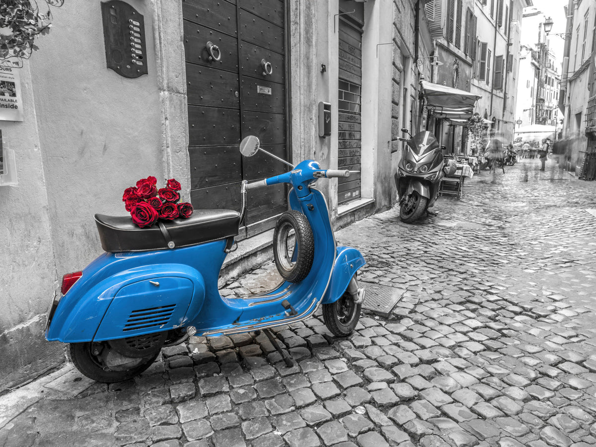 Old scooter Wall Mural in your room — zoomed