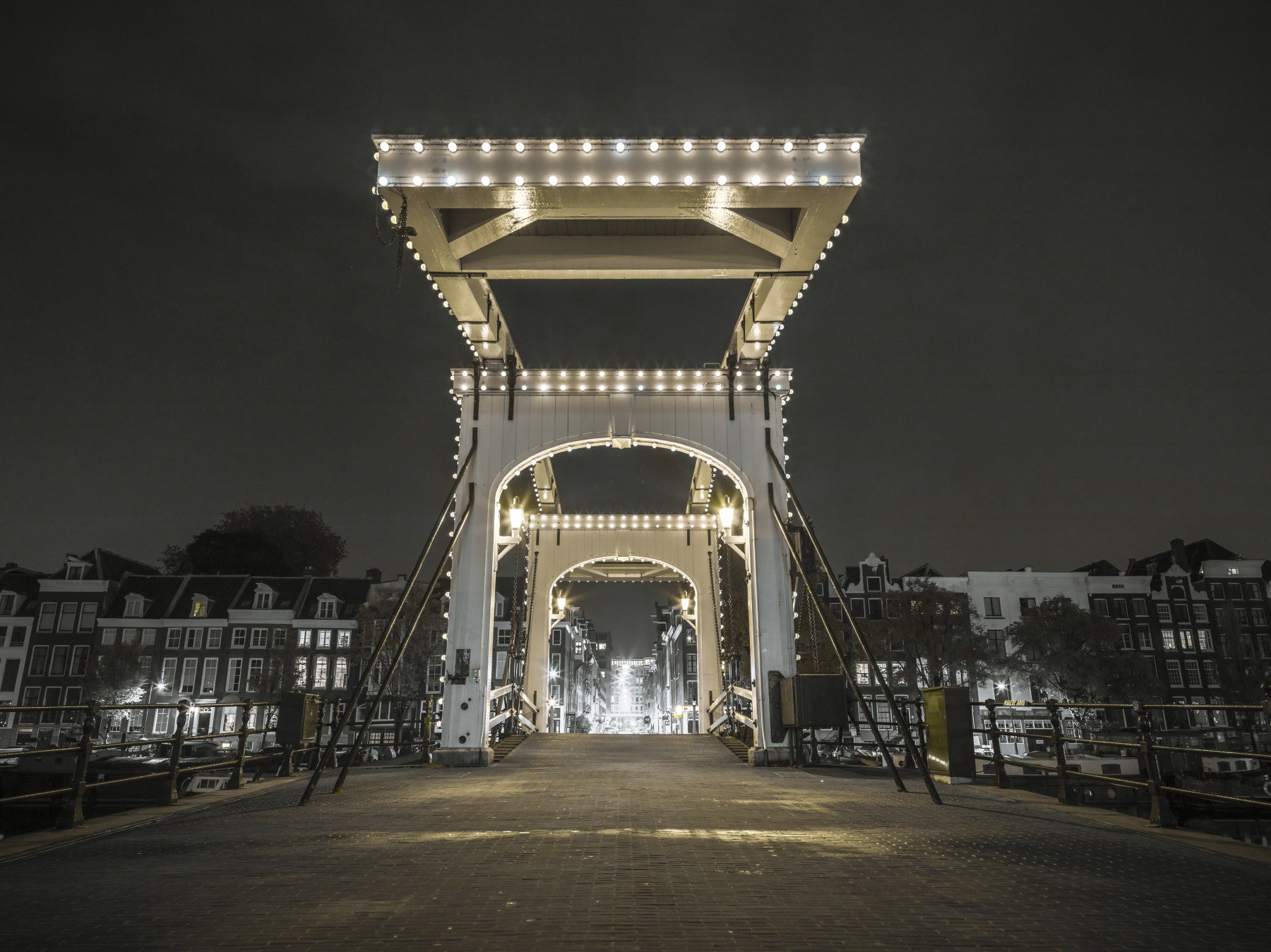 A large-scale cityscape photography print.

