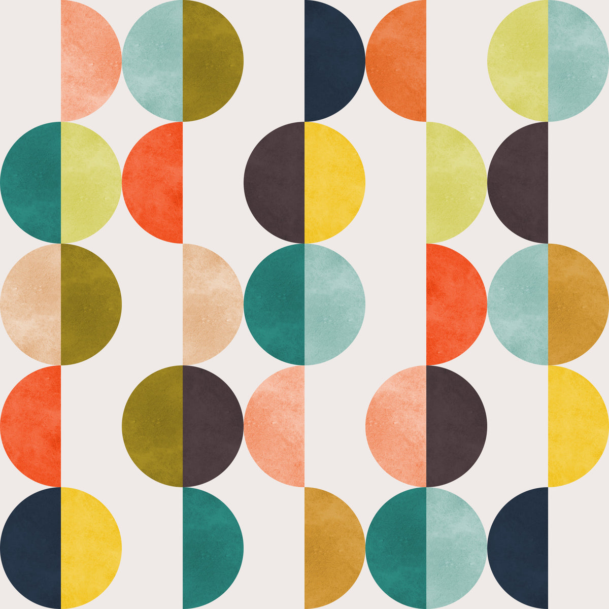 Retro Circles Wallpaper⁠ in your room — zoomed