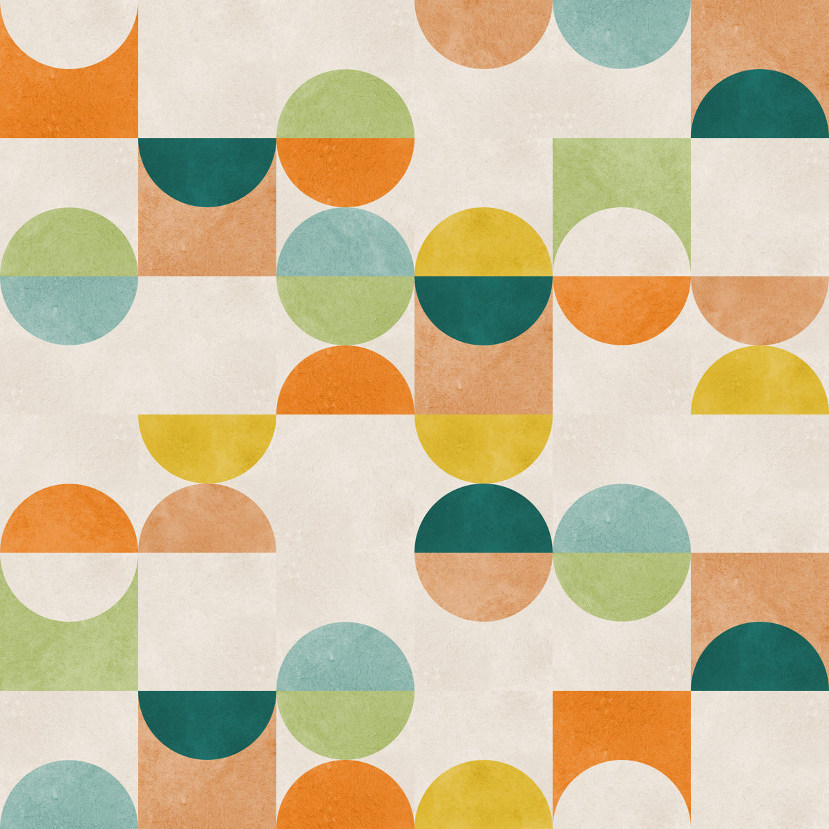 Mid-Century Modern Shapes Wallpaper⁠ in your room