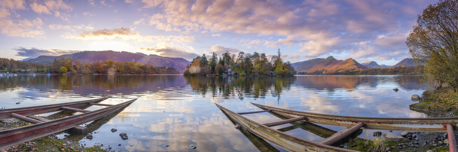 Tranquil Waters Lakescape Wall Mural in your room — zoomed