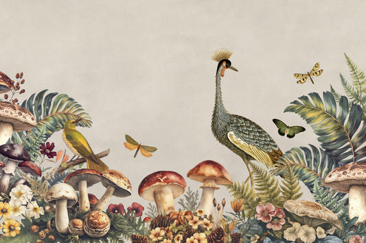 The Cranes Forest Garden Wall Mural