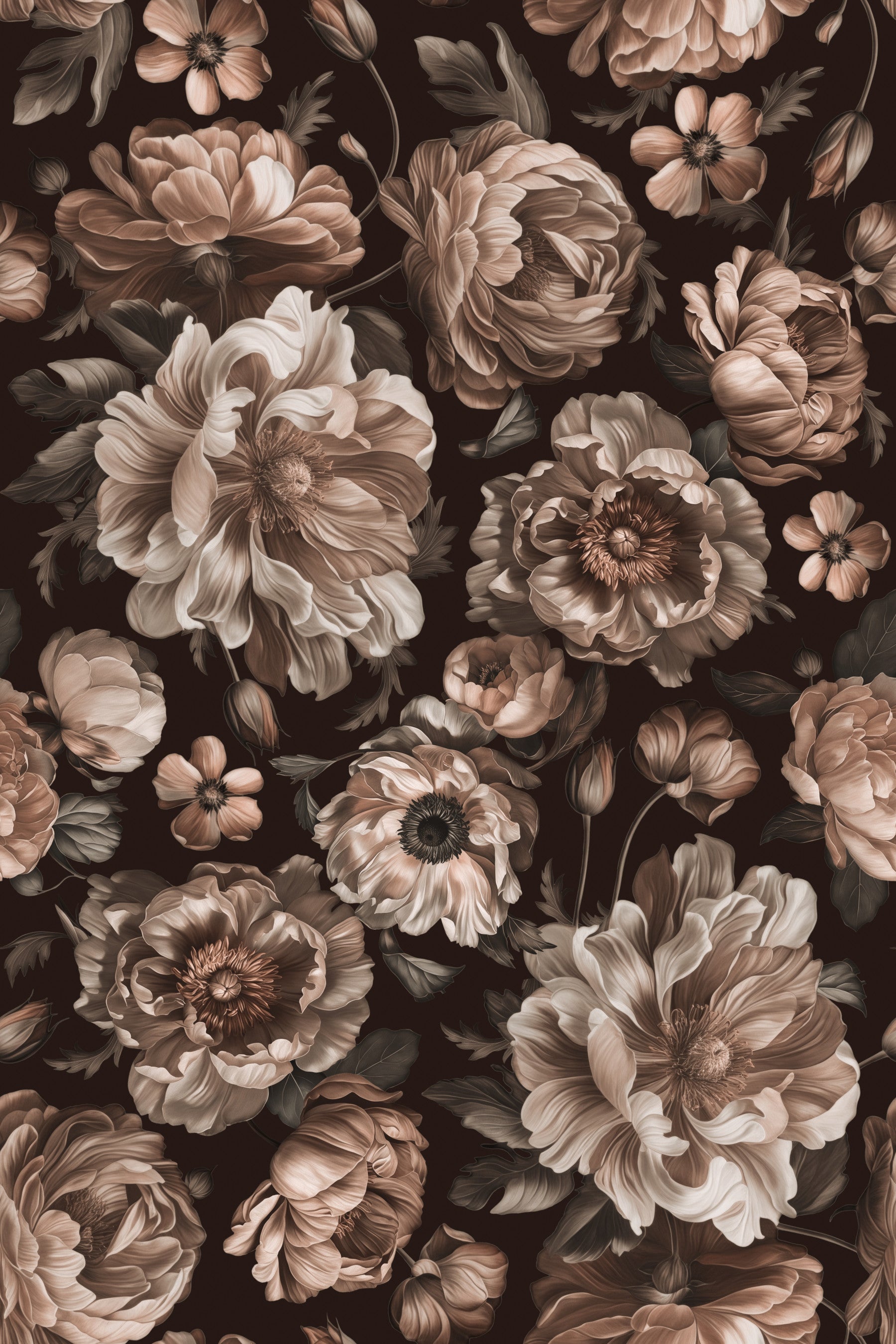 The image shows an opulent and detailed design of blooms.

