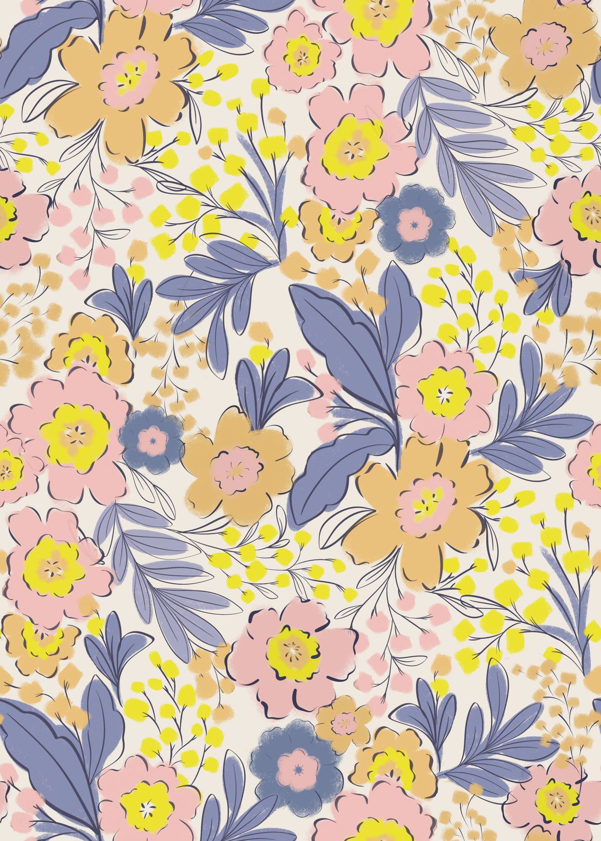 Painted Bloom Wallpaper⁠ in your room