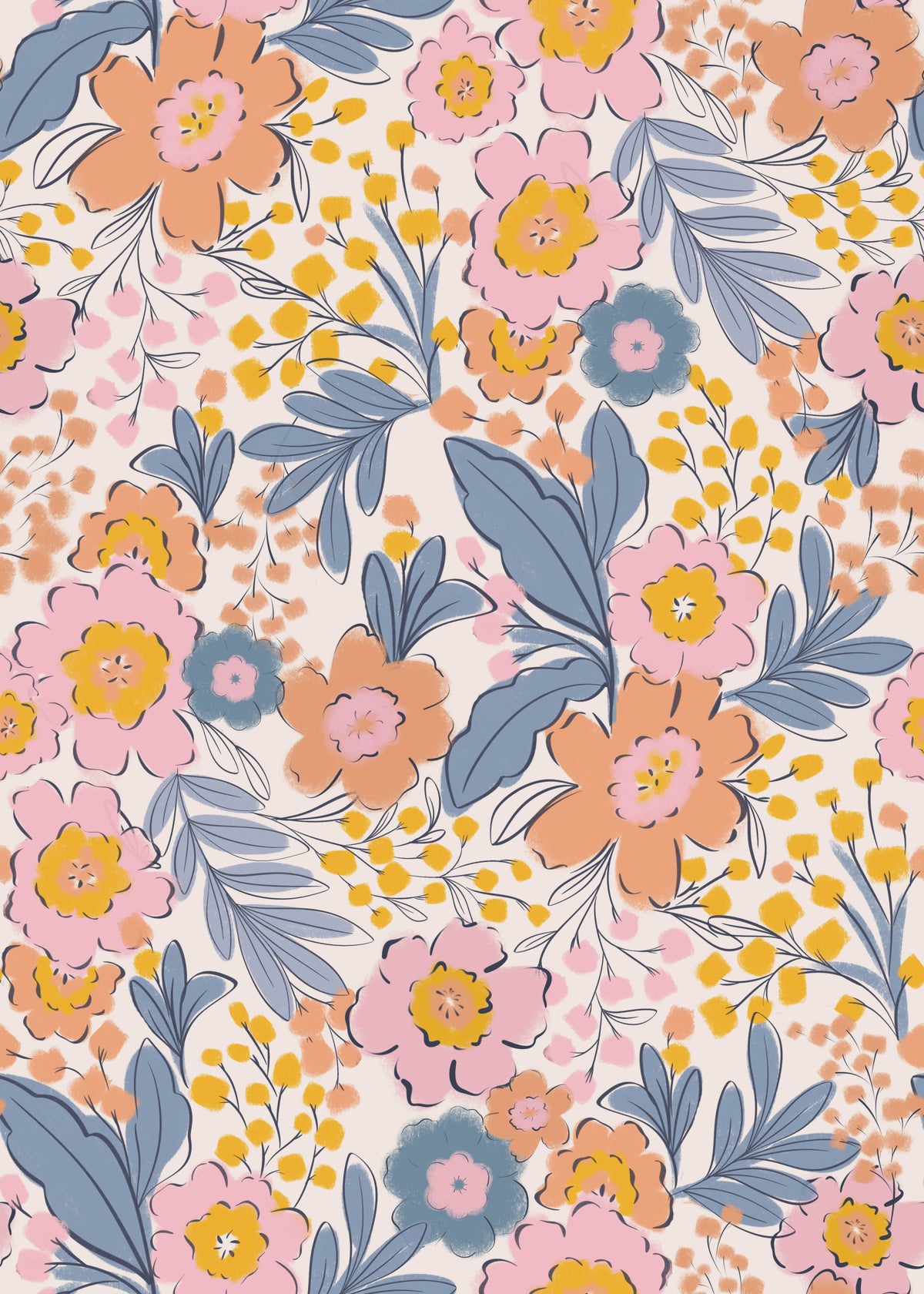 Pastel Floral Burst Wallpaper⁠ in your room